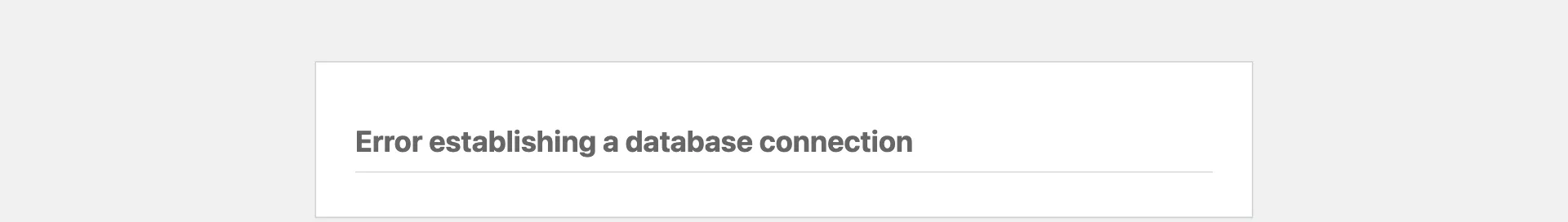 خطای Error establishing a database connection در وردپرس